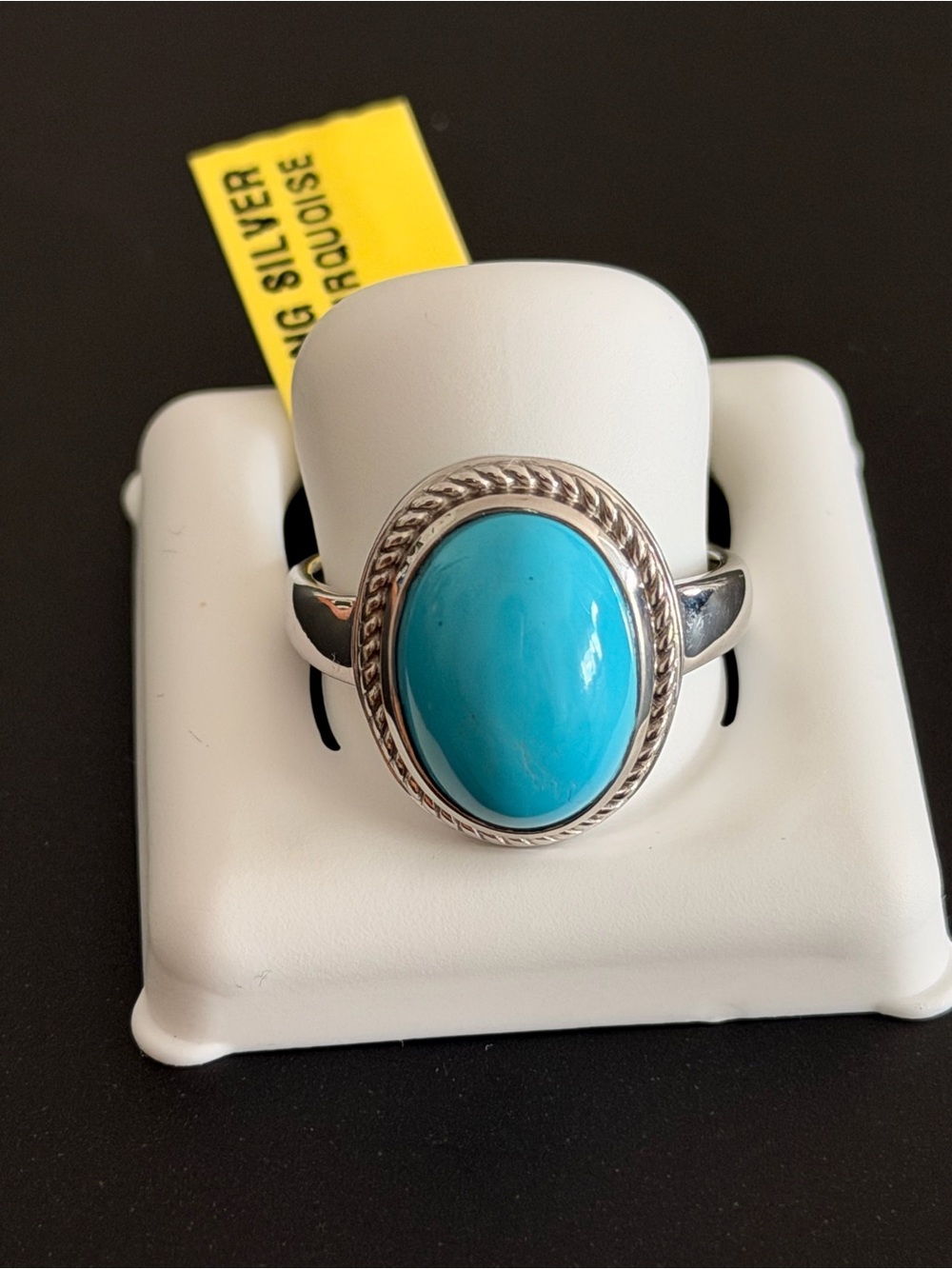 Senora Turquoise Oval Ring - Sterling Silver 925 Size 8